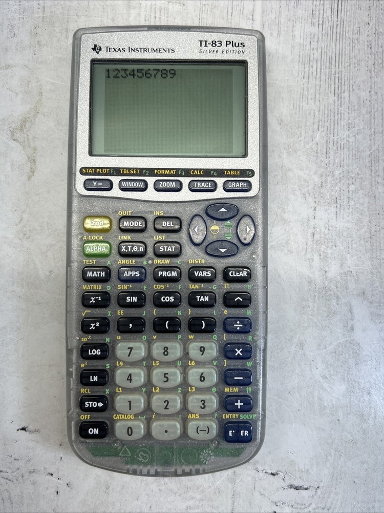 Texas Instruments TI-83 Plus Silver Edition Graphing Calculator Clear Tested