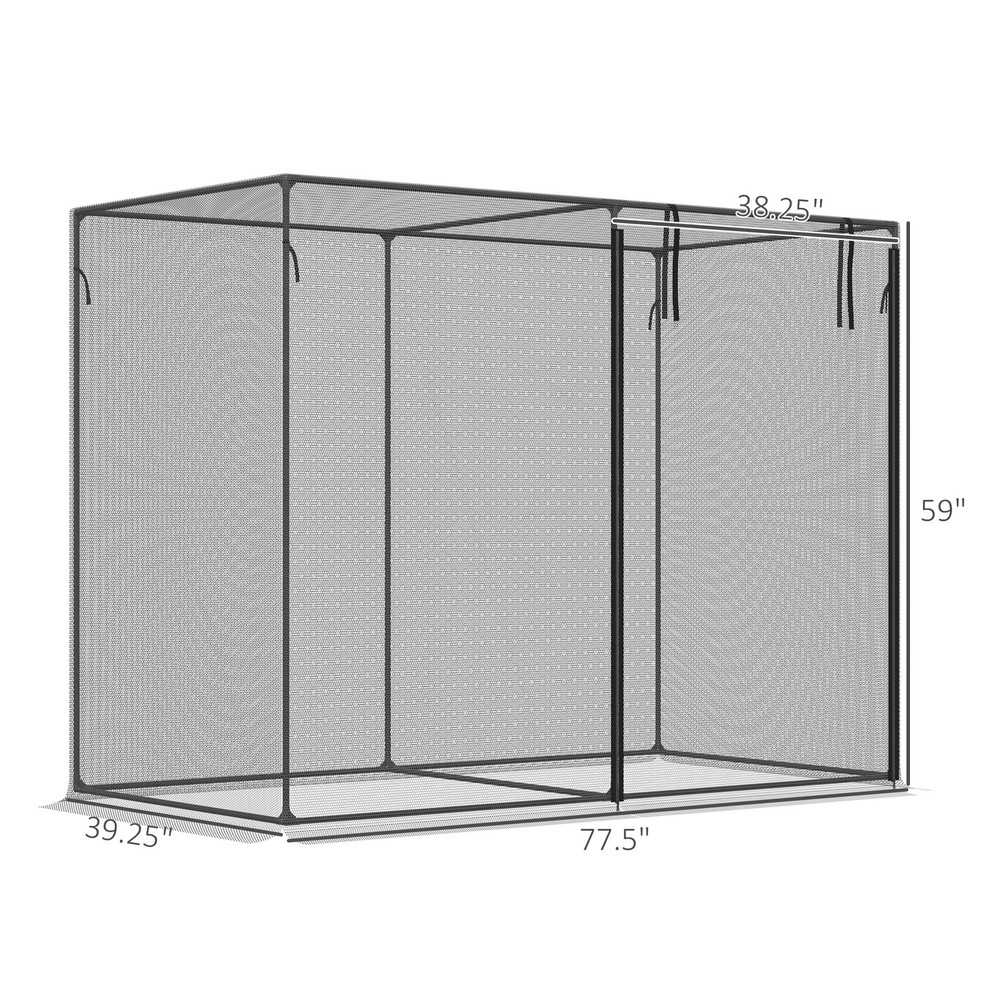 6 x 3ft Crop Cage Black