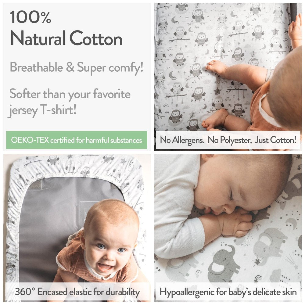 Bedside Sleeper Bassinet Sheets for 33x20 Inch Mattress Pad – Compatible with...