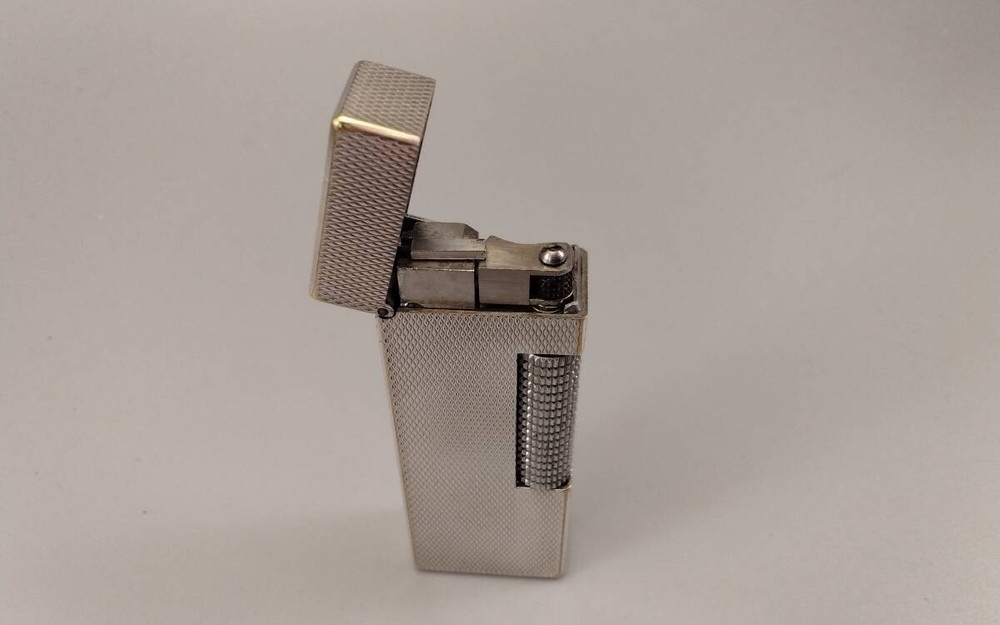 Dunhill Rollagas Vintage Silver Barley Lighter Working Condition