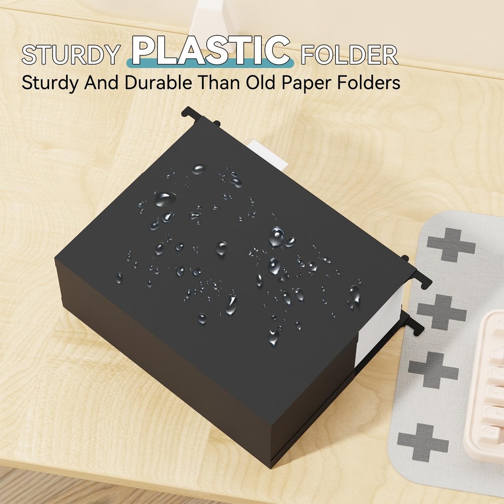 NORDUN Plastic Extra Capacity Hanging File Folder Letter Size 6 Pack Heavy Duty