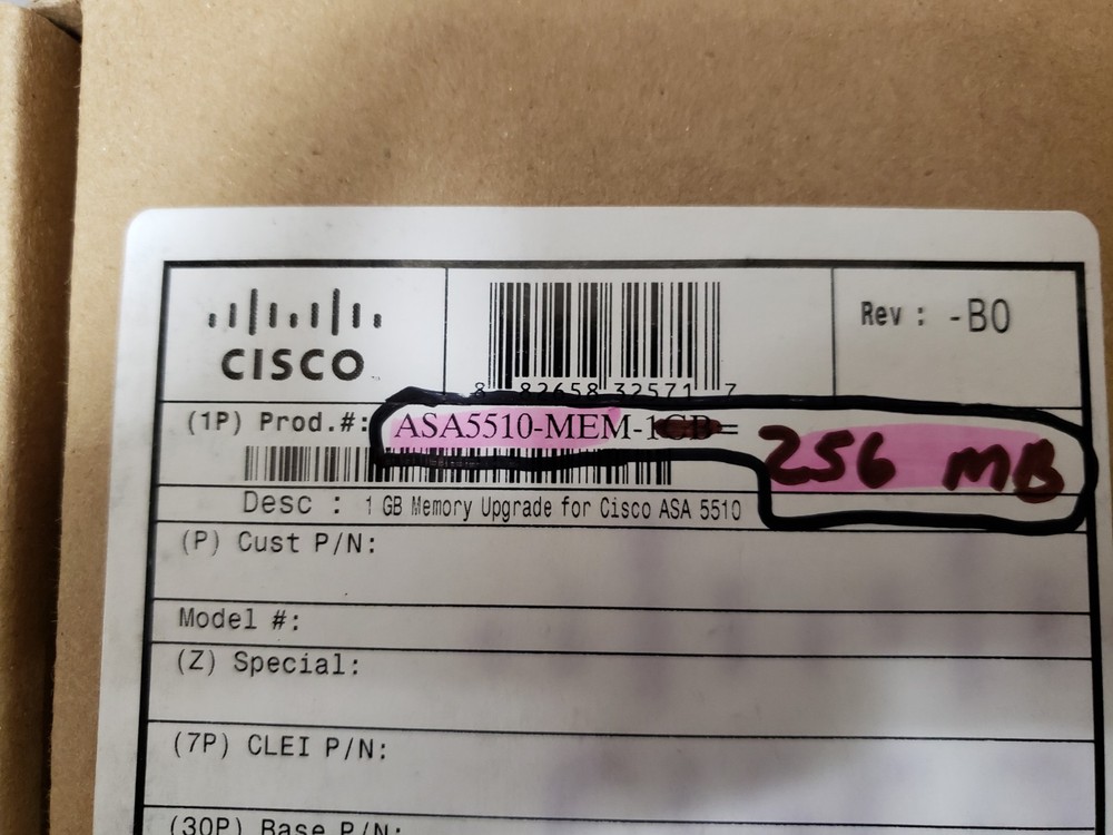 ASA5510-MEM-256  Cisco Memory 256mb