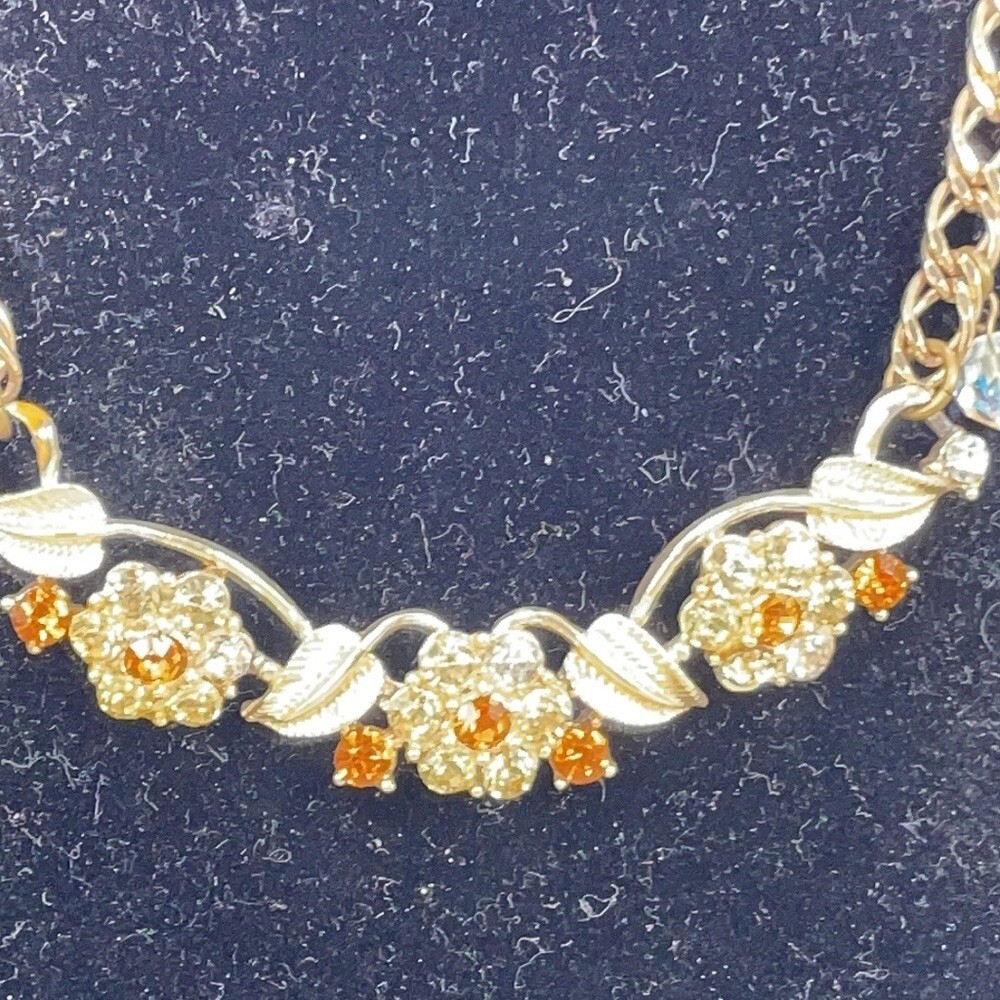 Adorned Crown Artisan Yellow rhinestone statement necklace