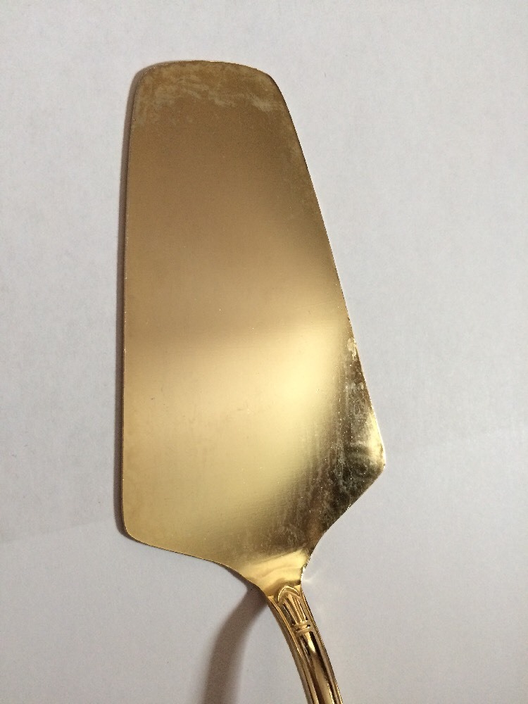 Hampton Stainless Gold Electroplate Rnd Tip HSV149 PIE CAKE SERVER 10"