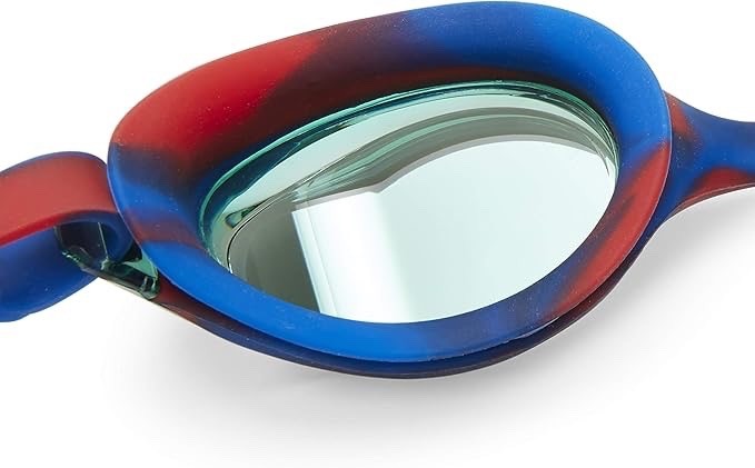 NEW Speedo HYPER FLYER Mirrored Junior Competitive Racing Goggles Blue Red