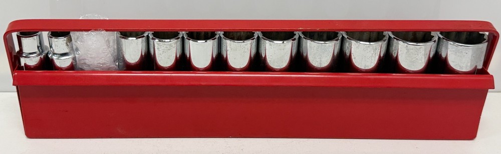 Mac Tools 11Pc SAE Deep Socket Set 1/2" Drive 12 Pt 7/16"-1 1/8" (Missing 9/16)