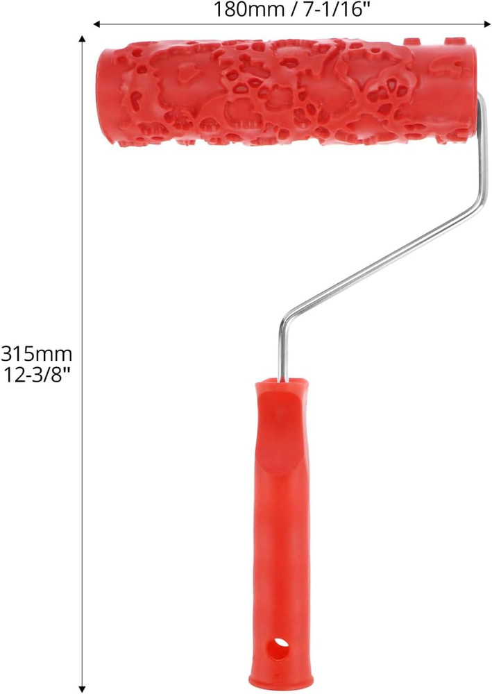 QWORK 7'' Texture Roller Pattern Paint Roller for Wall Decoration with Thick Slu
