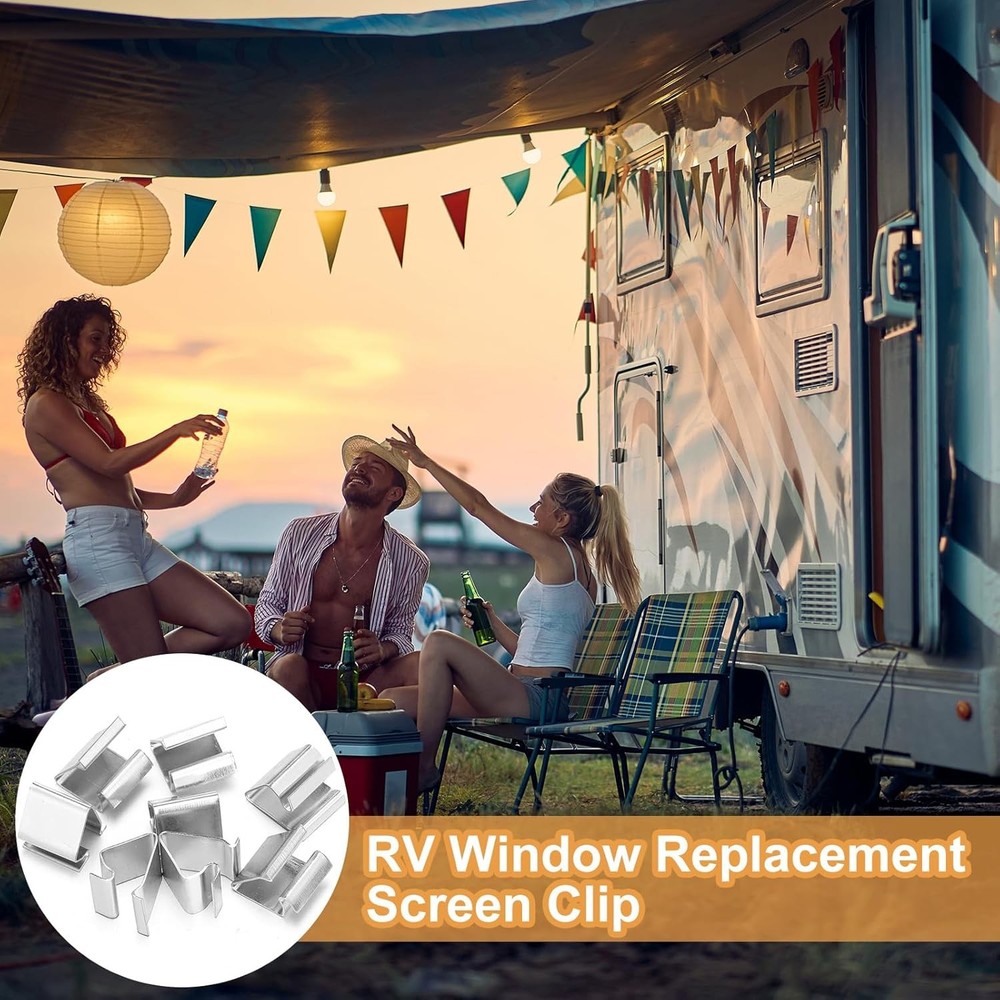 8 Pcs RV Window Replacement Screen Clips Screen Installer Clips Screen Retainers