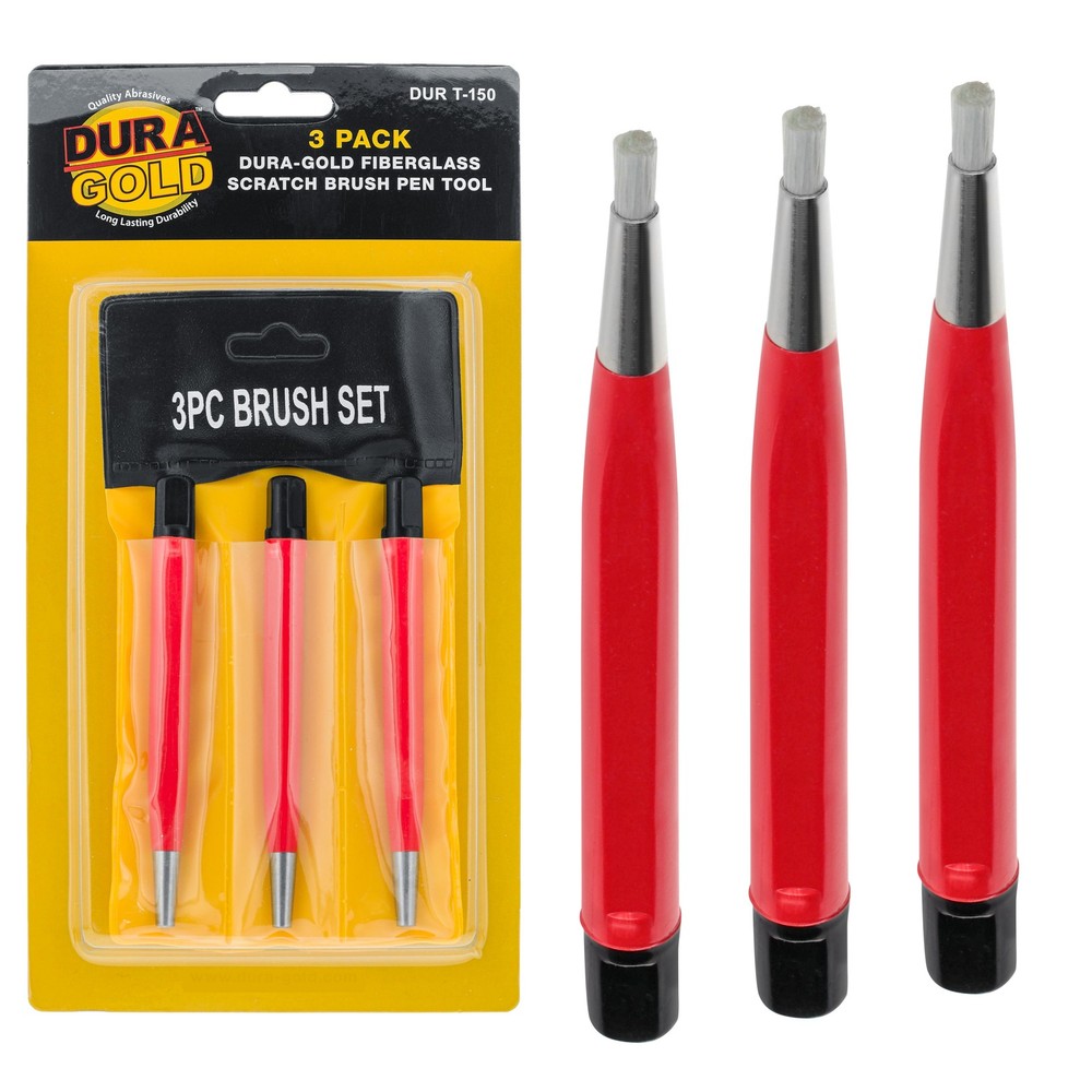 3 Fiberglass Spot Scratch Brush Pen Tools, Clean, Sand, Remove Rust & Corrosion