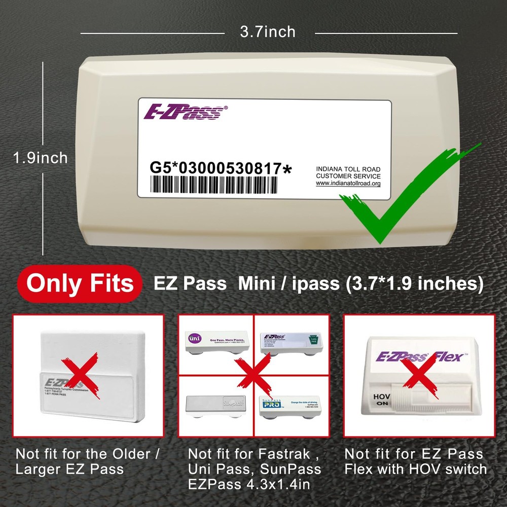 FLLIK 2 Pack EZ Pass Holder for Windshield. Ezpass with Strong Suction Cups.