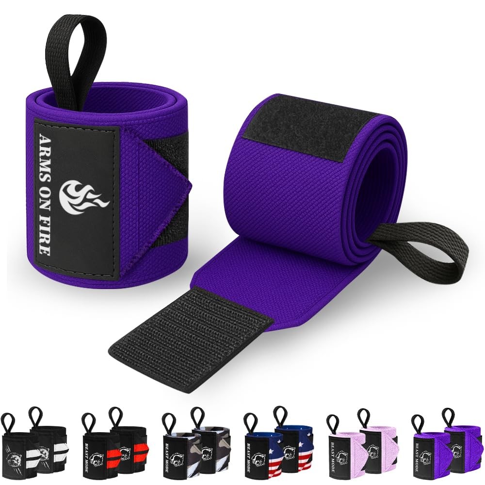 Weightlifting Wrist Wraps with Thumb Loop  18" HeavyDuty Support for