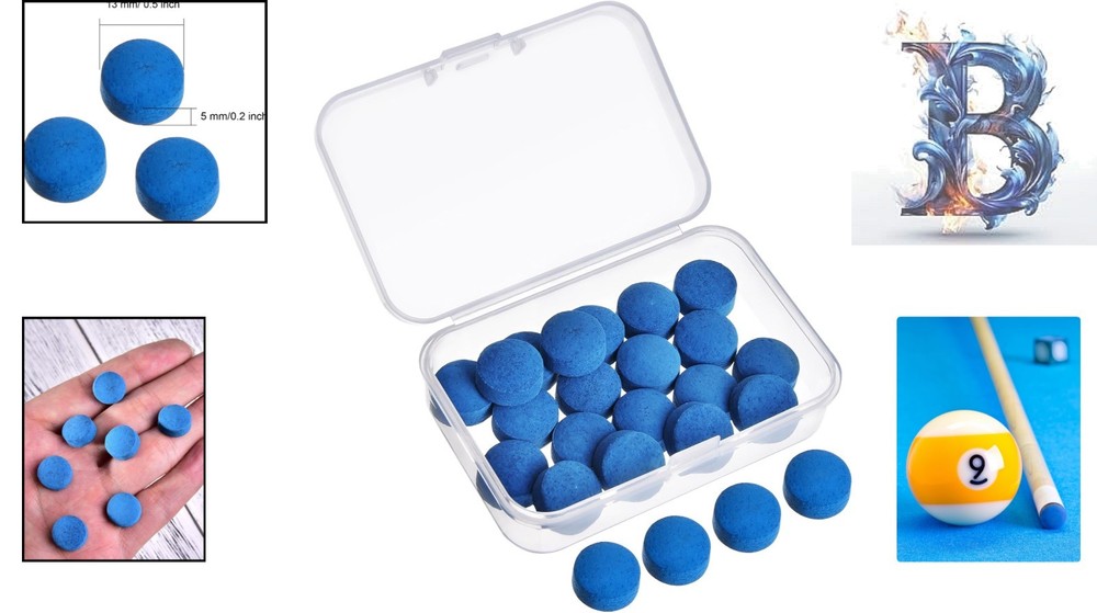 Essential Billiard Cue Tips Replacement Kit – 20 Leather Tips & Storage Solution