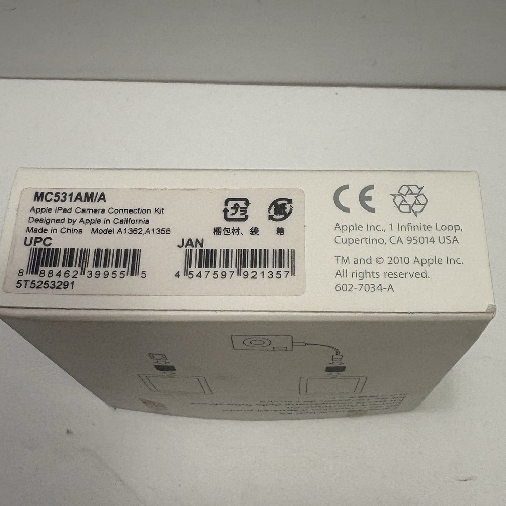 Genuine Apple A1362 iPad Camera Connection Kit Sd Card Reader
