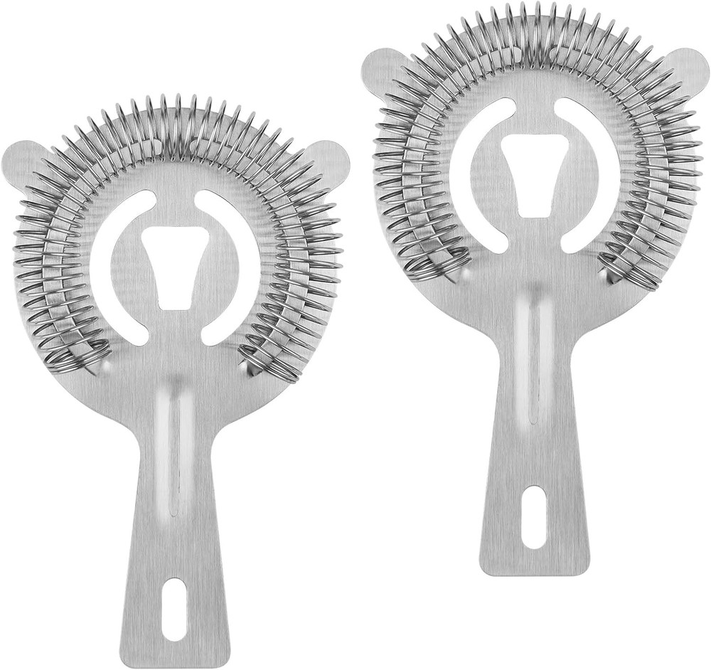 Tifanso Cocktail Strainer Bar Tools - 2PCS with High Silver