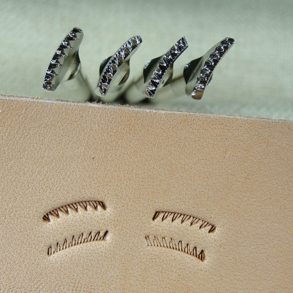 Leather Stamping Tools - 4-Piece Pine Tree Figure Carving Stamp Set