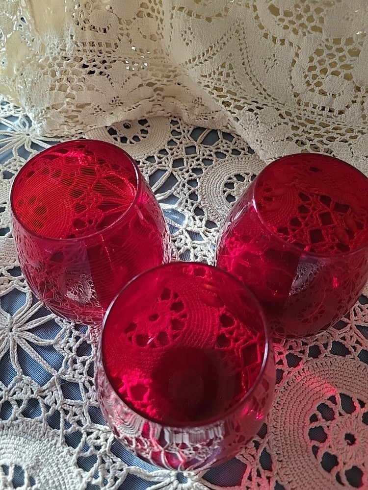 Red Mikasa Tea Lite Candle Holders