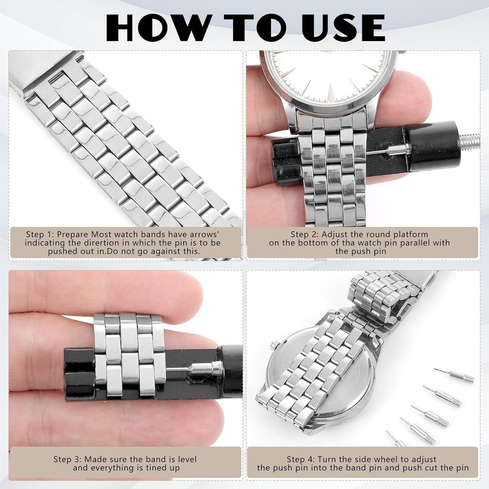 Watch Link Removal Kit, Adjust and Remove Bracelets Tools with 5 PCS...
