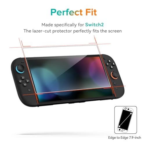 3-Pack Screen Protector Tempered Glass for Nintendo Switch 2 Model 2025,