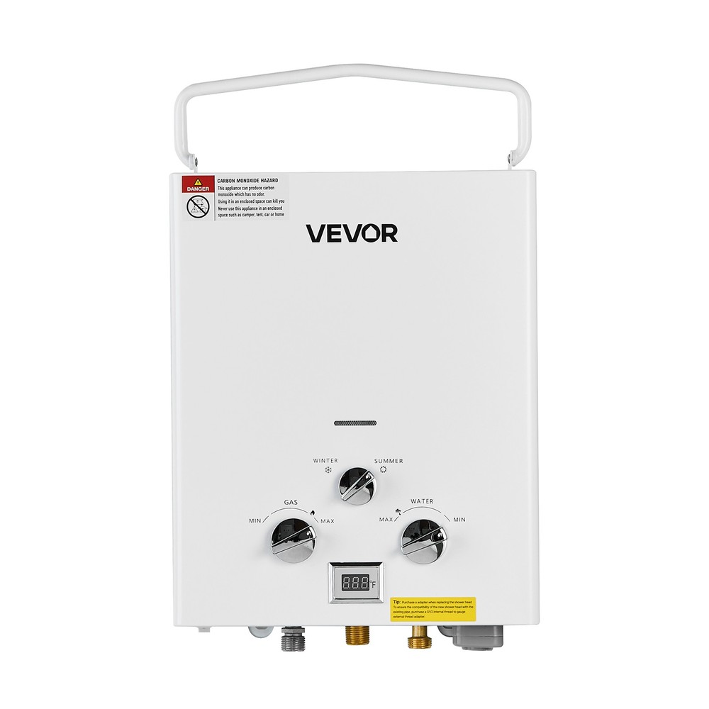 VEVOR Portable Propane Water Heater 5L Tankless with Water Pump for RV Camping