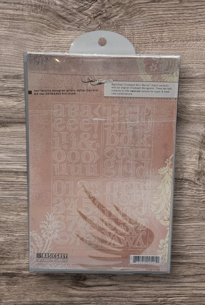 Basic Grey Undressed Chipboard Mini Monos 81 Pc Scrapbooking NEW