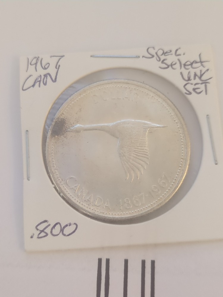1967 Canada Silver Dollar – Flying Goose – 80% Silver – Toning– Centennial
