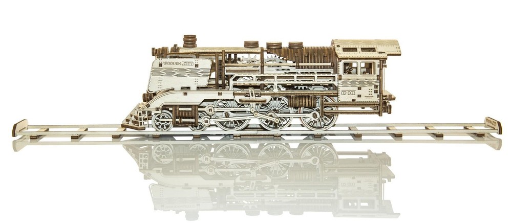 Express Train With Rails - 3D Mechanical, Engineering Self-Assembled Puzzle