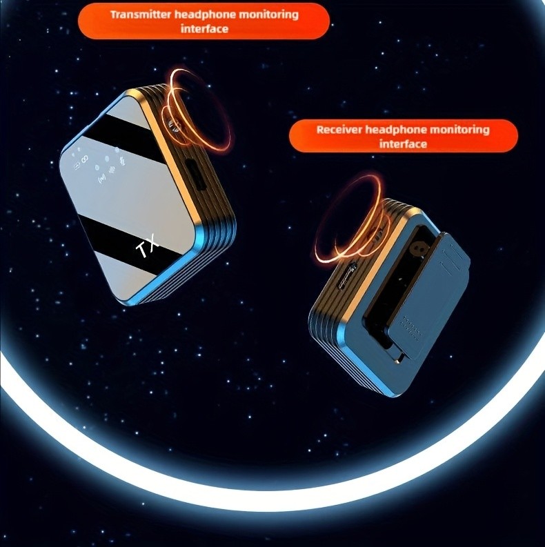 3 in 1 Microphone for iPhone/Android/Camera, Wireless Lavalier Black-3in1