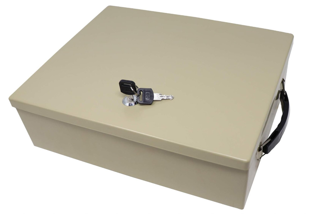 Fire-Retardant Security Safe Box with Key Lock, Portable Document Storage Box