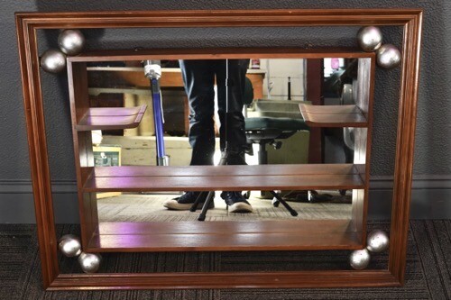 Mid Century Modern Turner Balls Shadow Box Display Shelves Wall Mirror