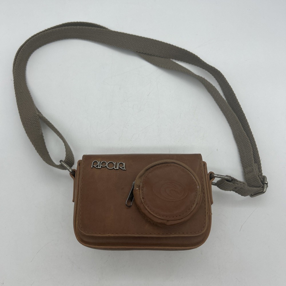 Ripcurl Leather Shoulder Bag Brown Tan Digital Camera Y2K