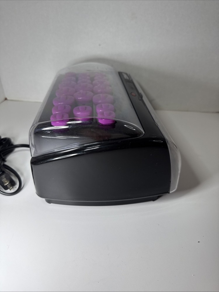 Conair Curls Waves 20 Multi Size Flocked Hot Rollers 12 Clips HS32RX Hot Rollers