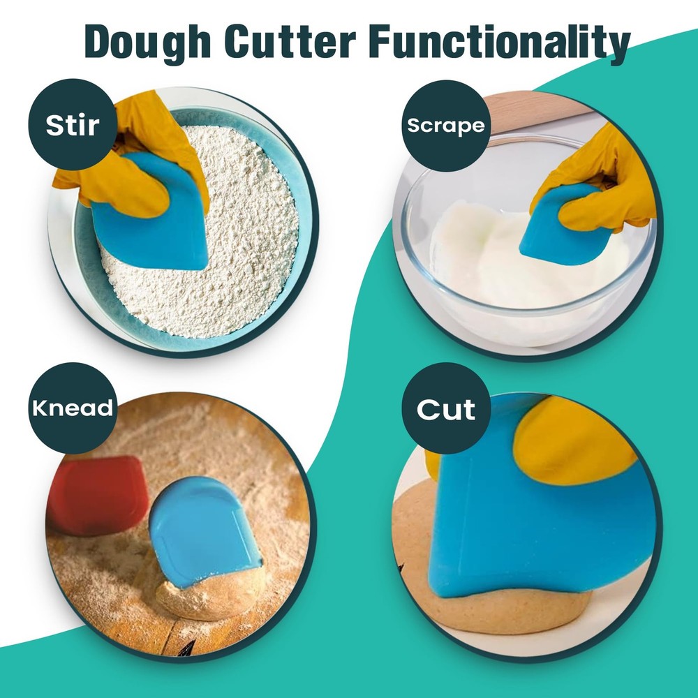 SULLINS Pan Scraper, Pack Of 3 | Scraper Tool | small, Red, White, Blue