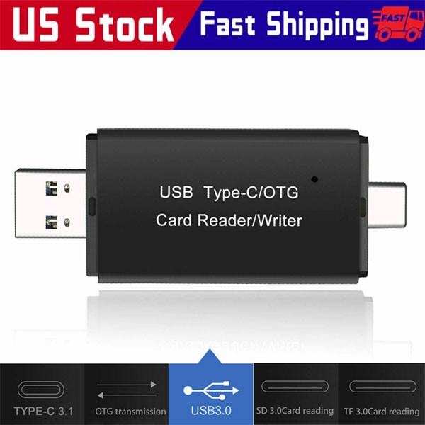 Card Reader USB 3.0 Type C Micro SD TF OTG Smart Memory Adapter Laptop Computer