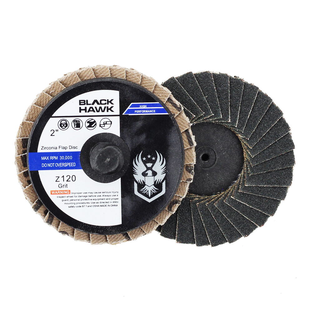 10 Pack - 2" Mini Flap Discs 120 Grit Quick Change Sanding Roloc Style Type R