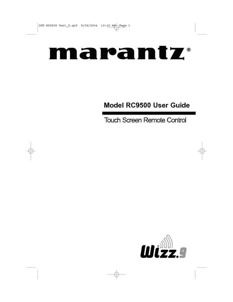 Marantz RC9500 Remote Control Owners Manual