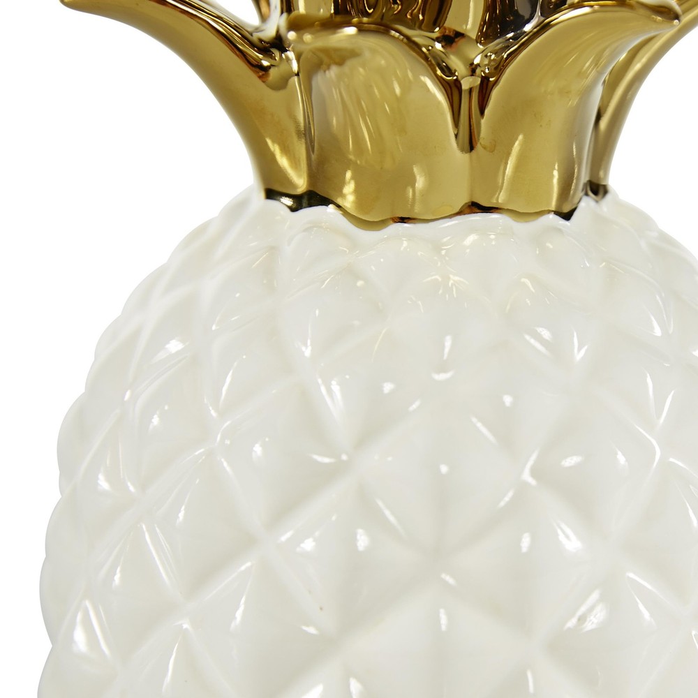 CosmoLiving Cosmopolitan Porcelain Ceramic Pineapple Fruit Sculpture Decor