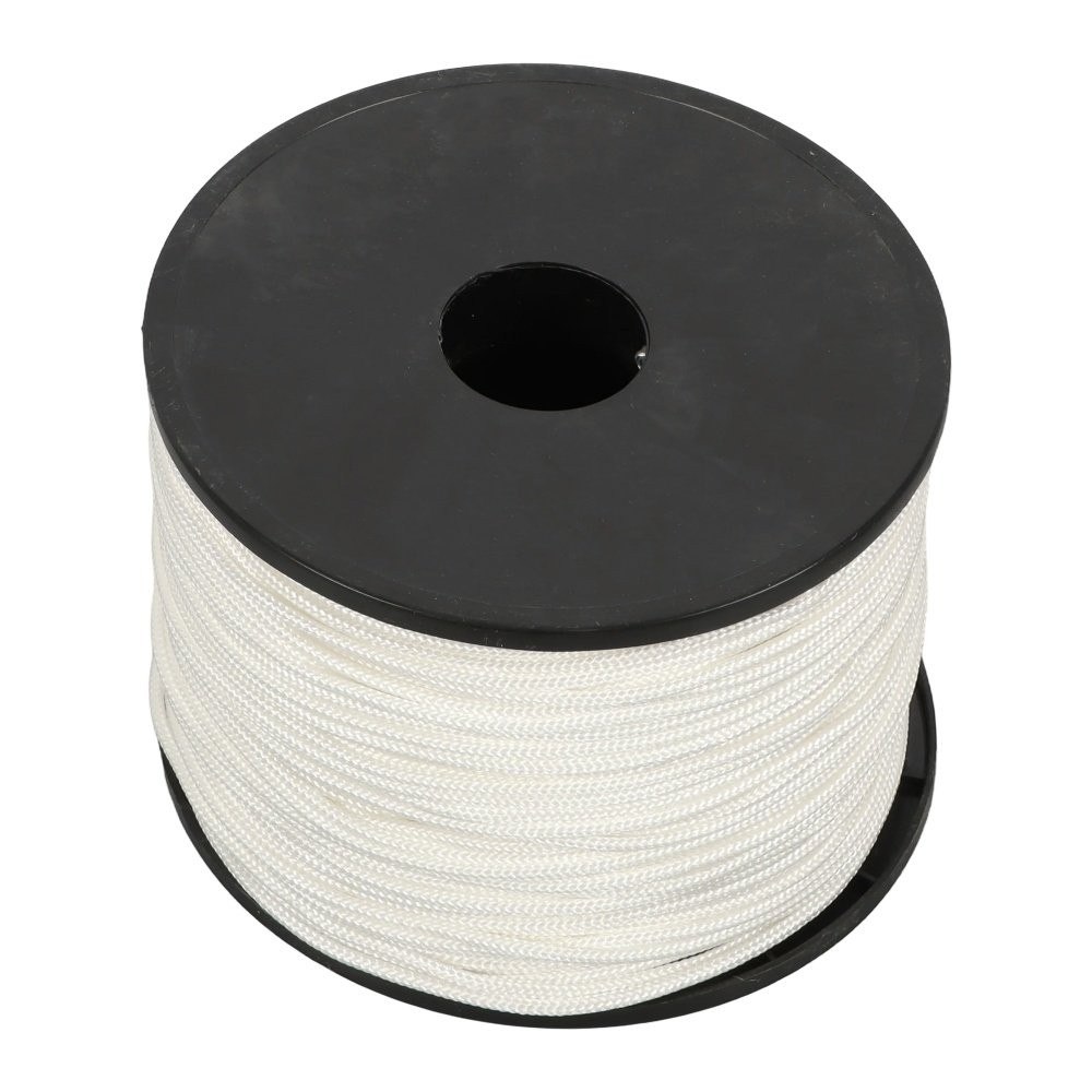1/8" × 500' White Nylon Rope Sturdy Spool Solid Braid Rope Abrasion Resistance