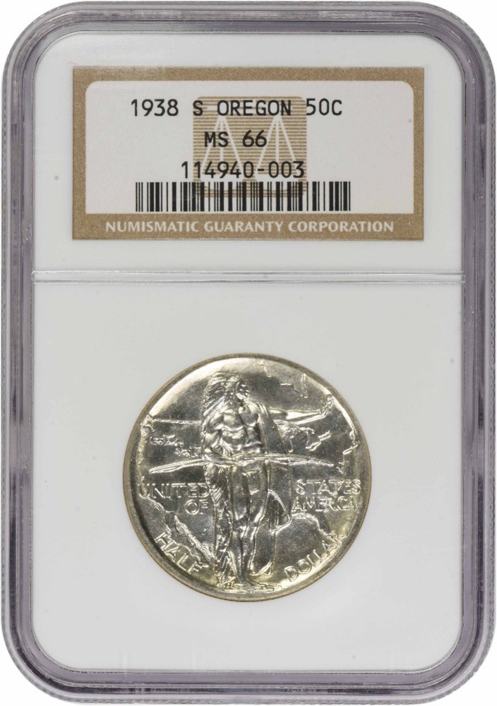 1938-S Oregon Commemorative Silver Half Dollar MS66 NGC