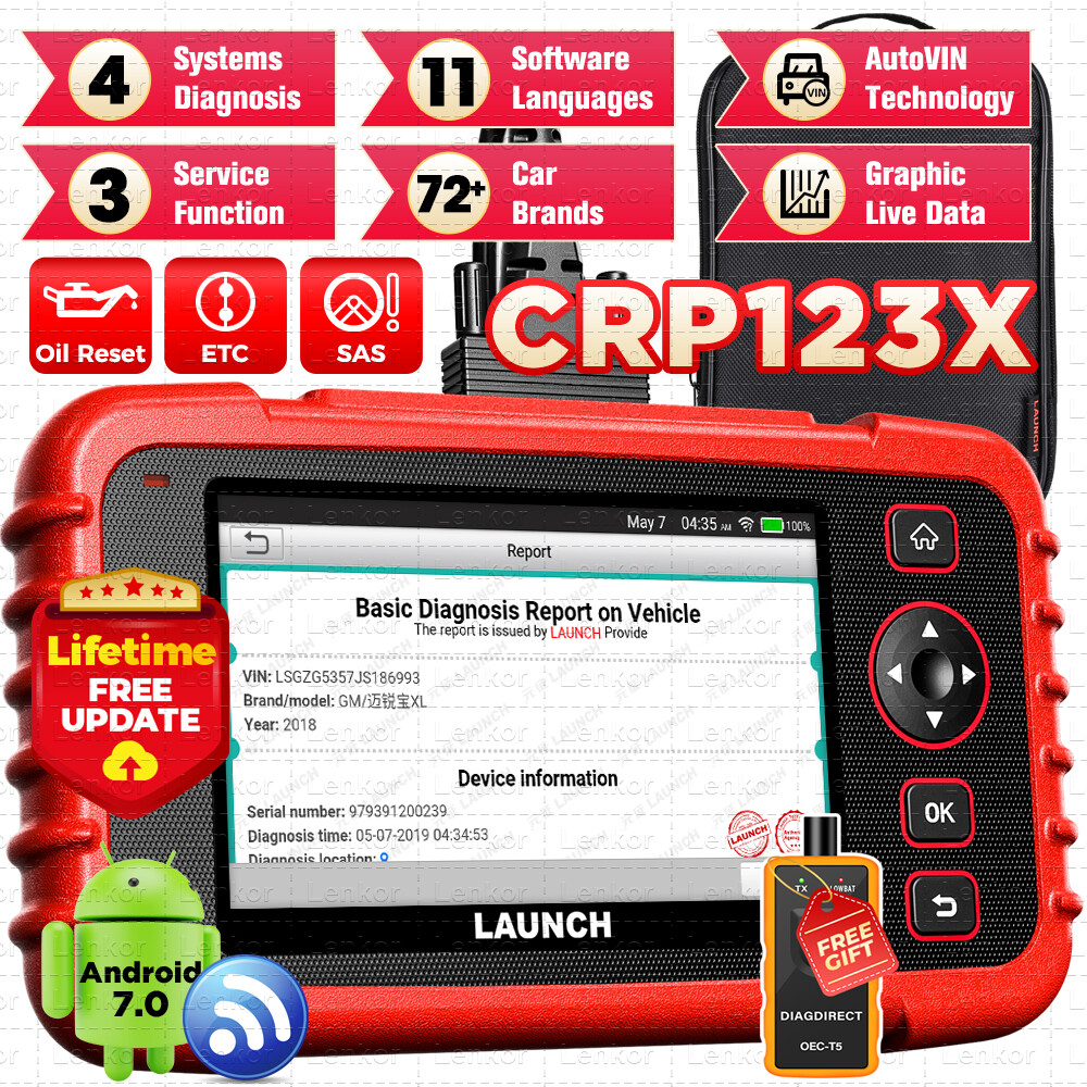 LAUNCH CRP123X OBD2 Scanner ABS SRS Code Reader Check Engine Car Diagnostic Tool