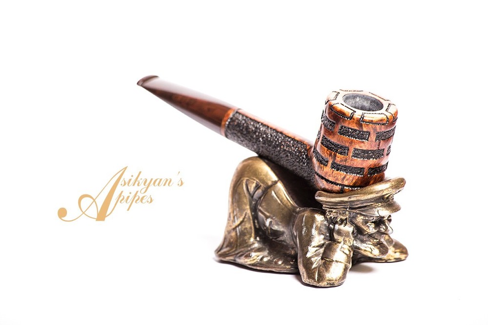 Asikyan Pipe #328/23 Billiard Art Rusticated Hand Made