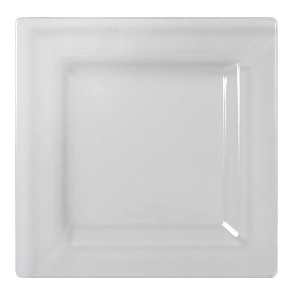 Fineline Settings 1610-CL, 10.75-inch Solid Squares Clear Dinner Plate, 120/CS