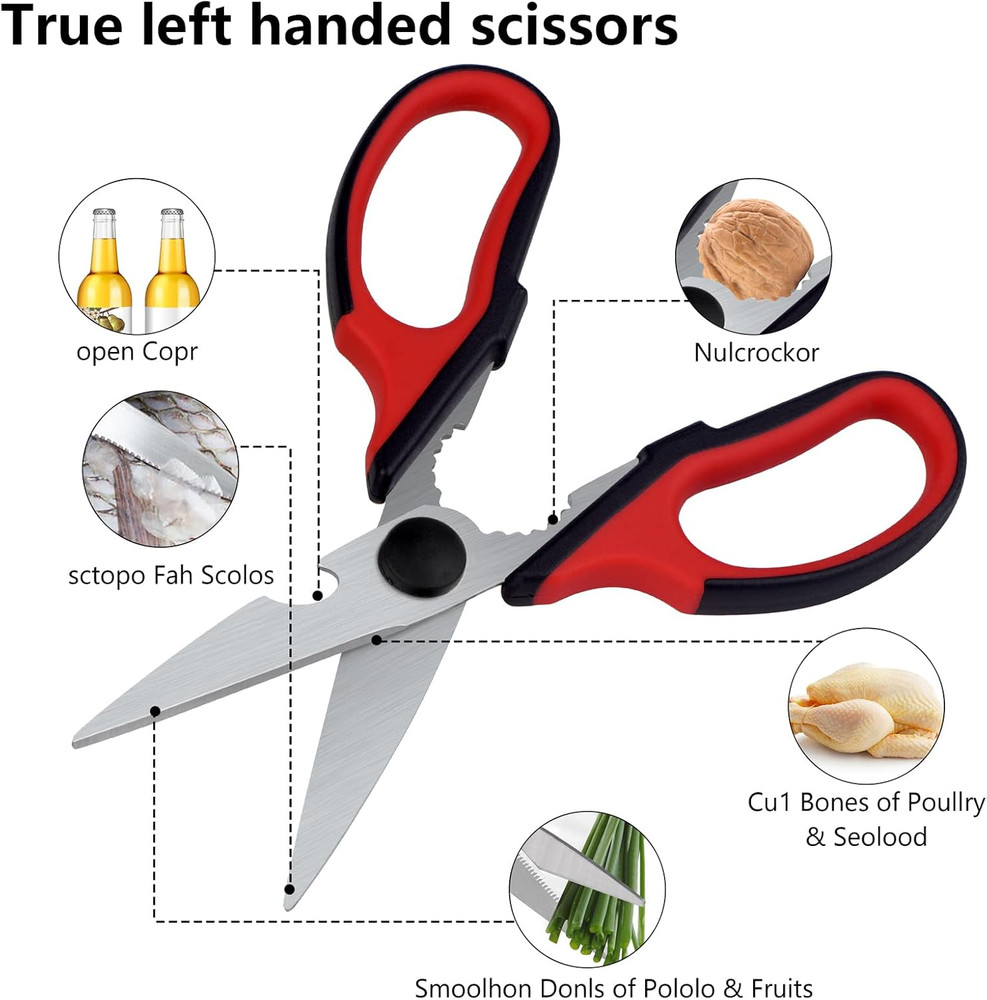 Left Handed Kitchen Scissors, Left Hand Kitchen Poultry Shears Tools All Purpos