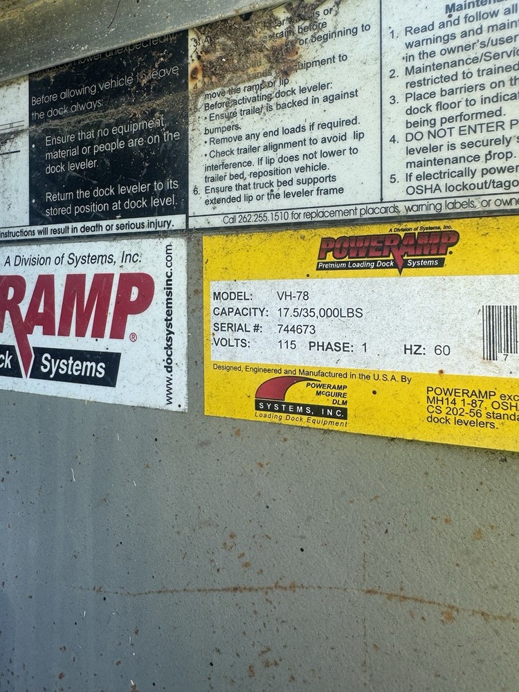 Poweramp Hydraulic Dock Leveler Model VH-78