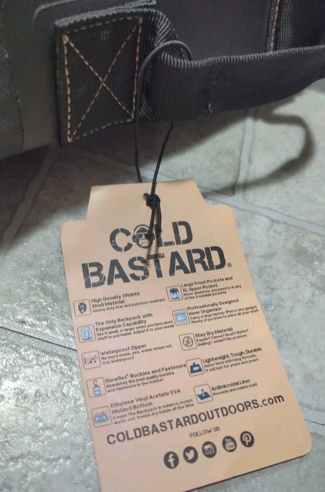 Cold Bastard Dry Pack Waterproof Backpack Black Large