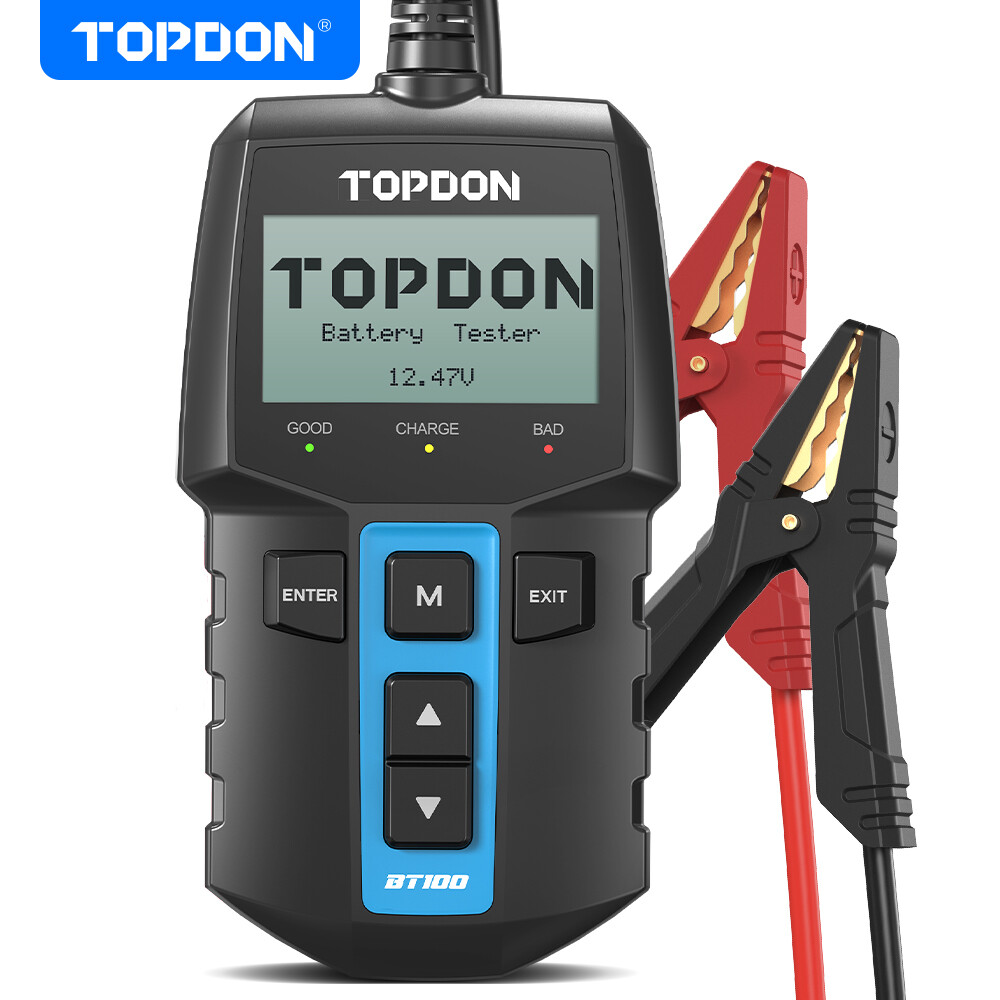 TOPDON BT100 Car Battery Tester 12V Load Tester Charging System Analyzer