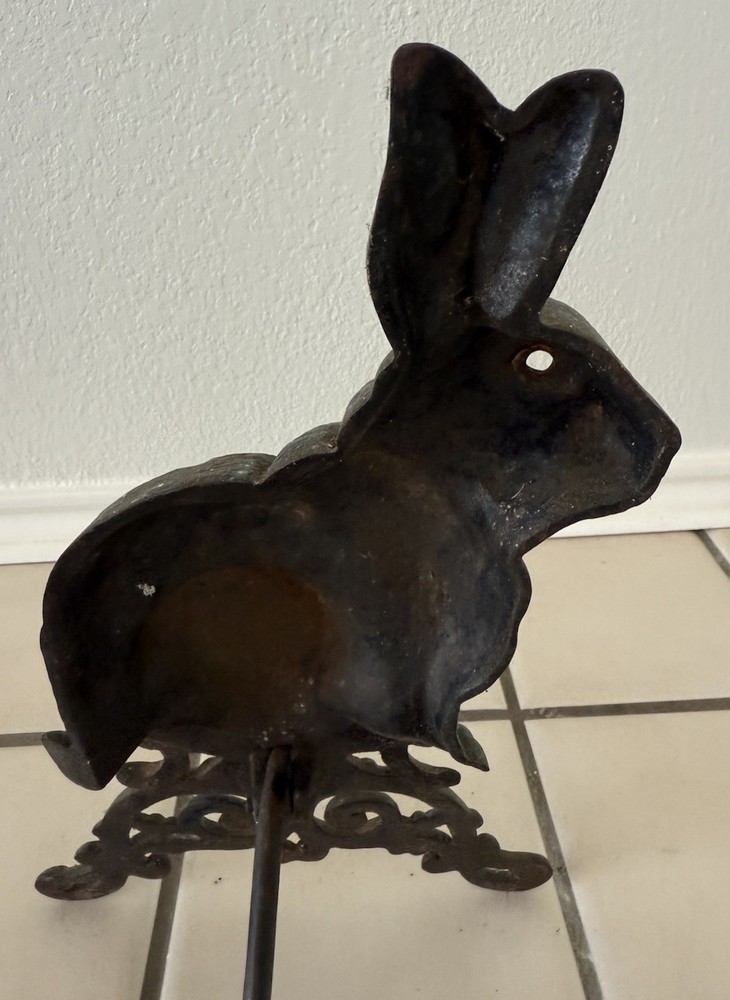 Antique Cast Iron Sitting Rabbit Bunny Victorian Style Form