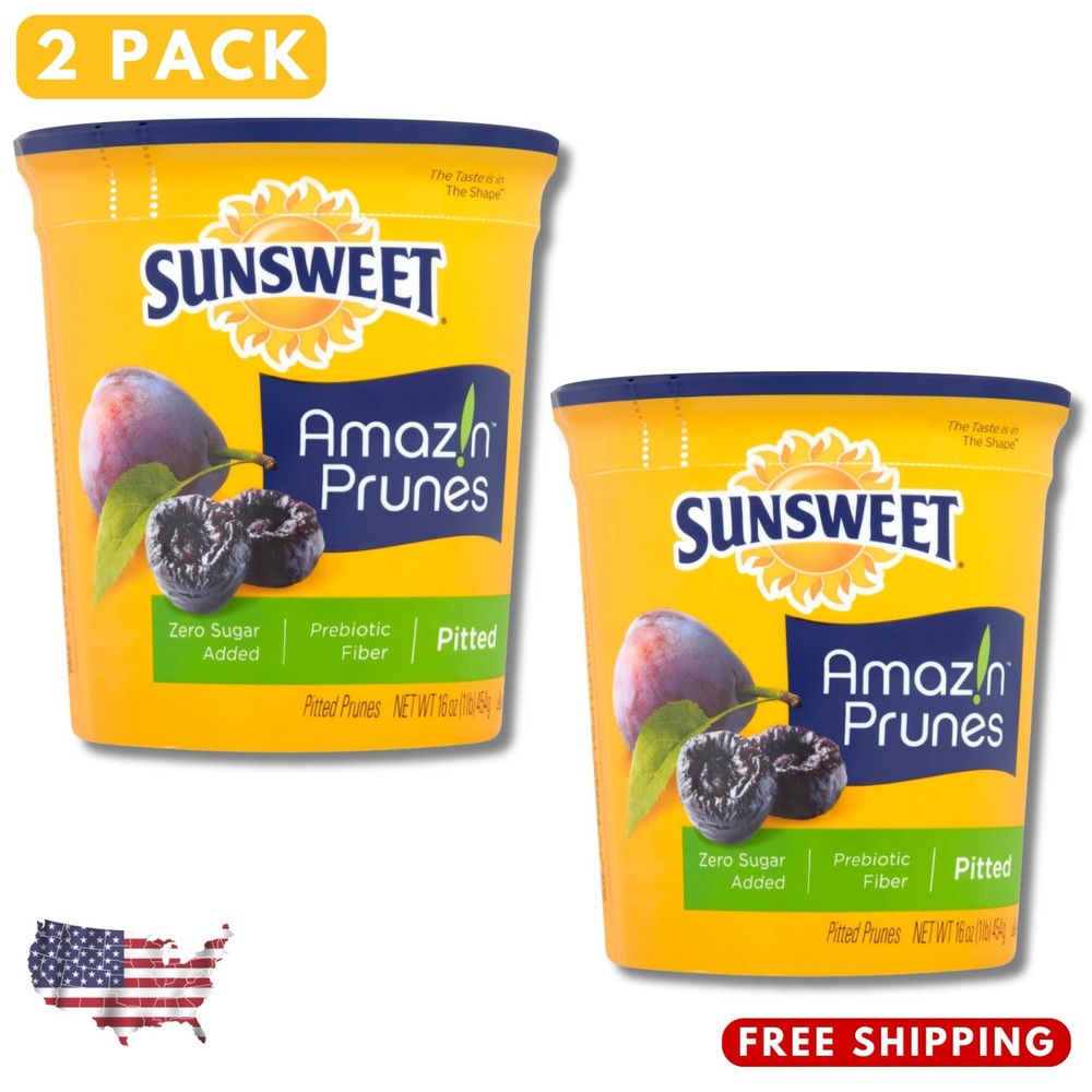 (2 pack) Sunsweet Amazin Prunes, Pitted, 16 oz