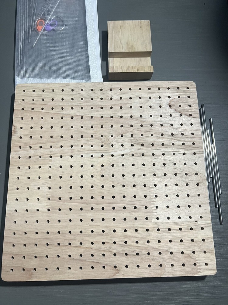 Crochet Blocking Board- Granny Square Kit: Needles,stitch markers, Scissors.