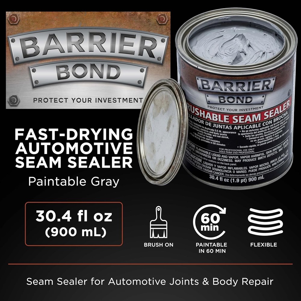 Automotive Seam Sealer Brushable Quart Gray