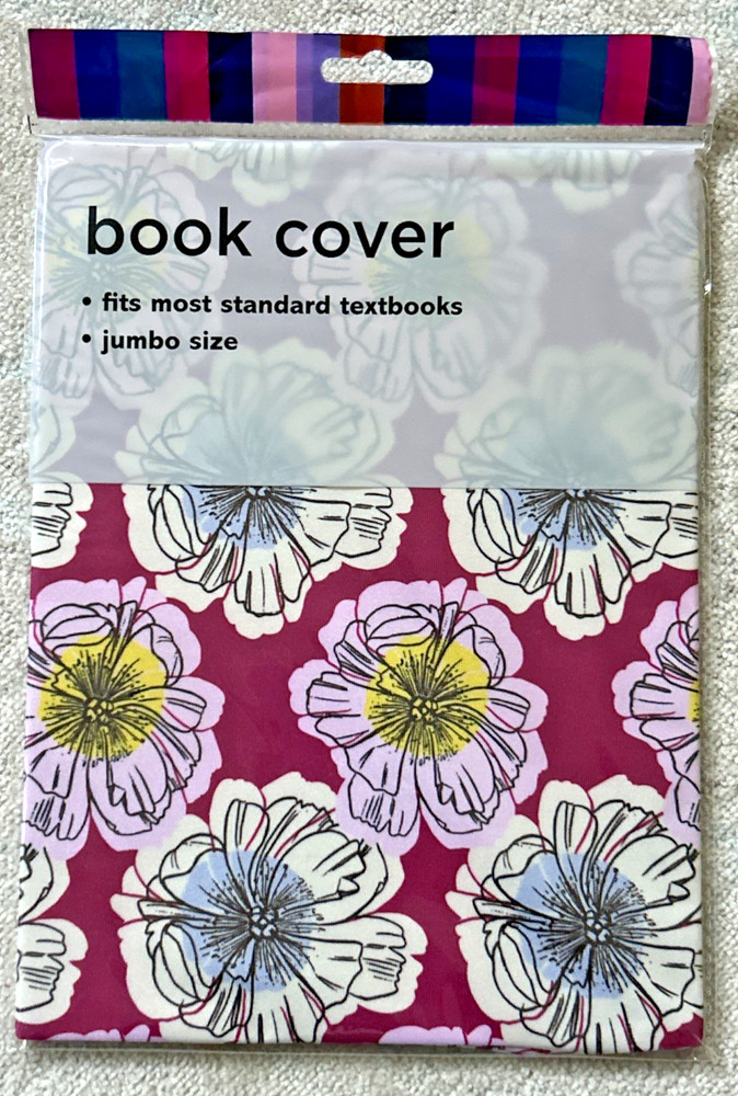 9 Fabric Book Covers – Stretchable Reusable Washable – New sealed
